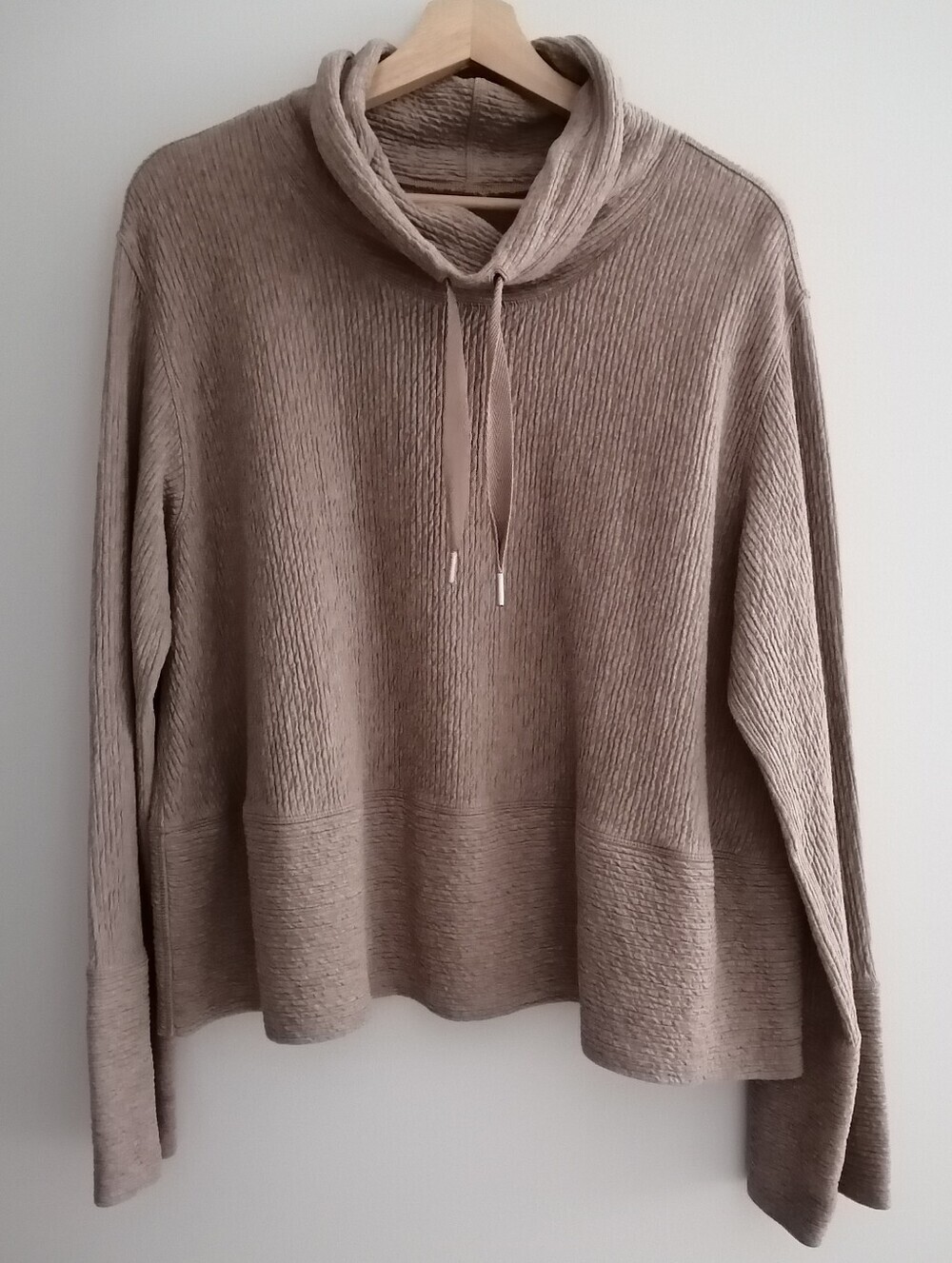Lululemon Retreat Yourself Pullover Swing Sweater Rippled Soft Sand Tan Medium